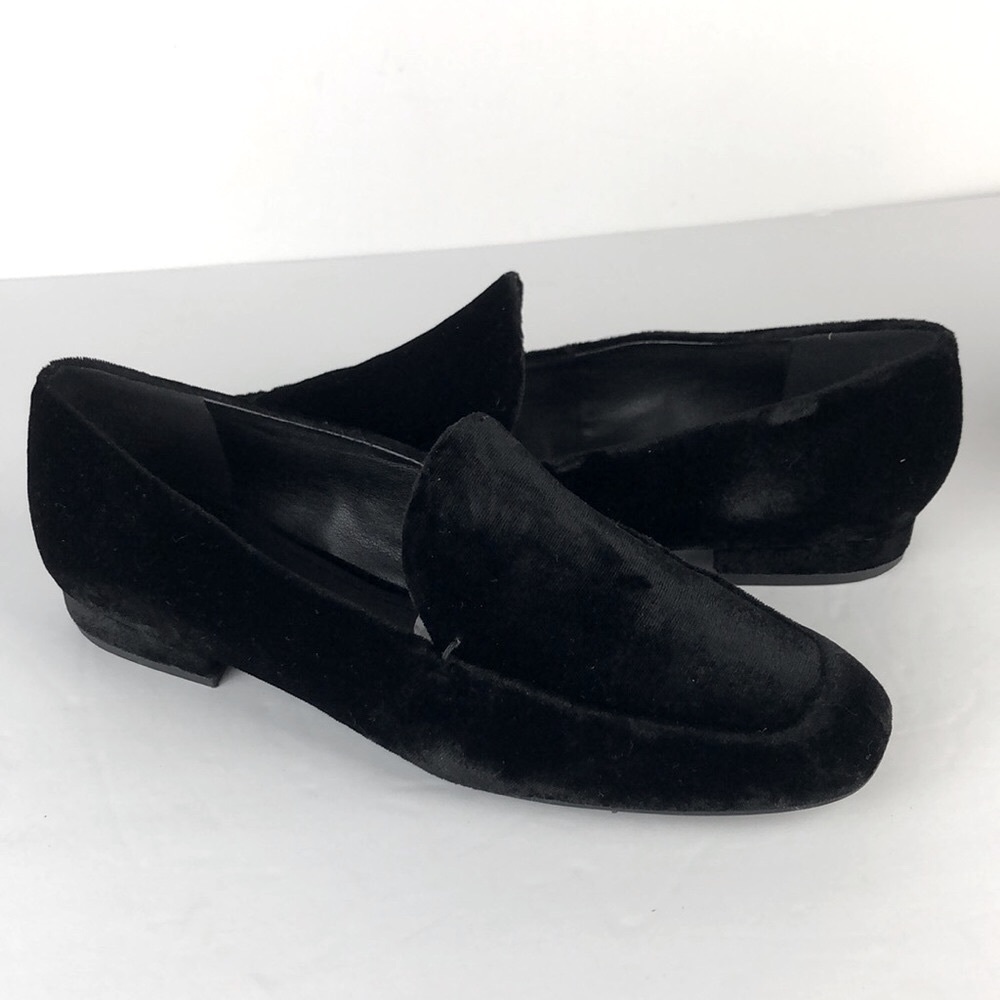 Nine West Xalan Black Velvet Loafer Flats 6.5